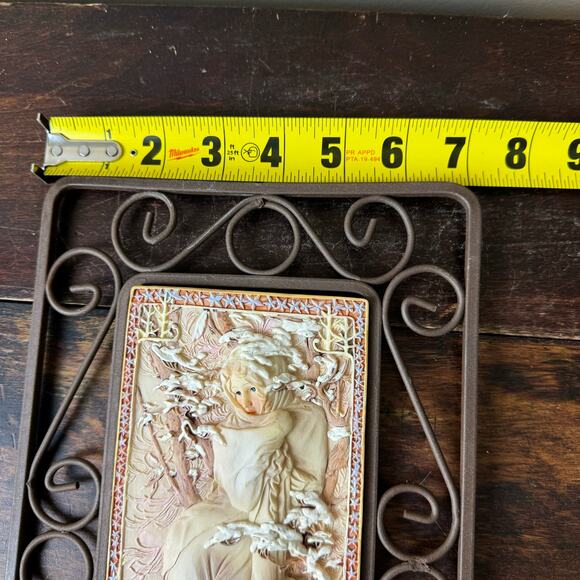 Four Seasons Winter Reproduction Ceramic & Metal Wall Decor - Picture 2 of 7